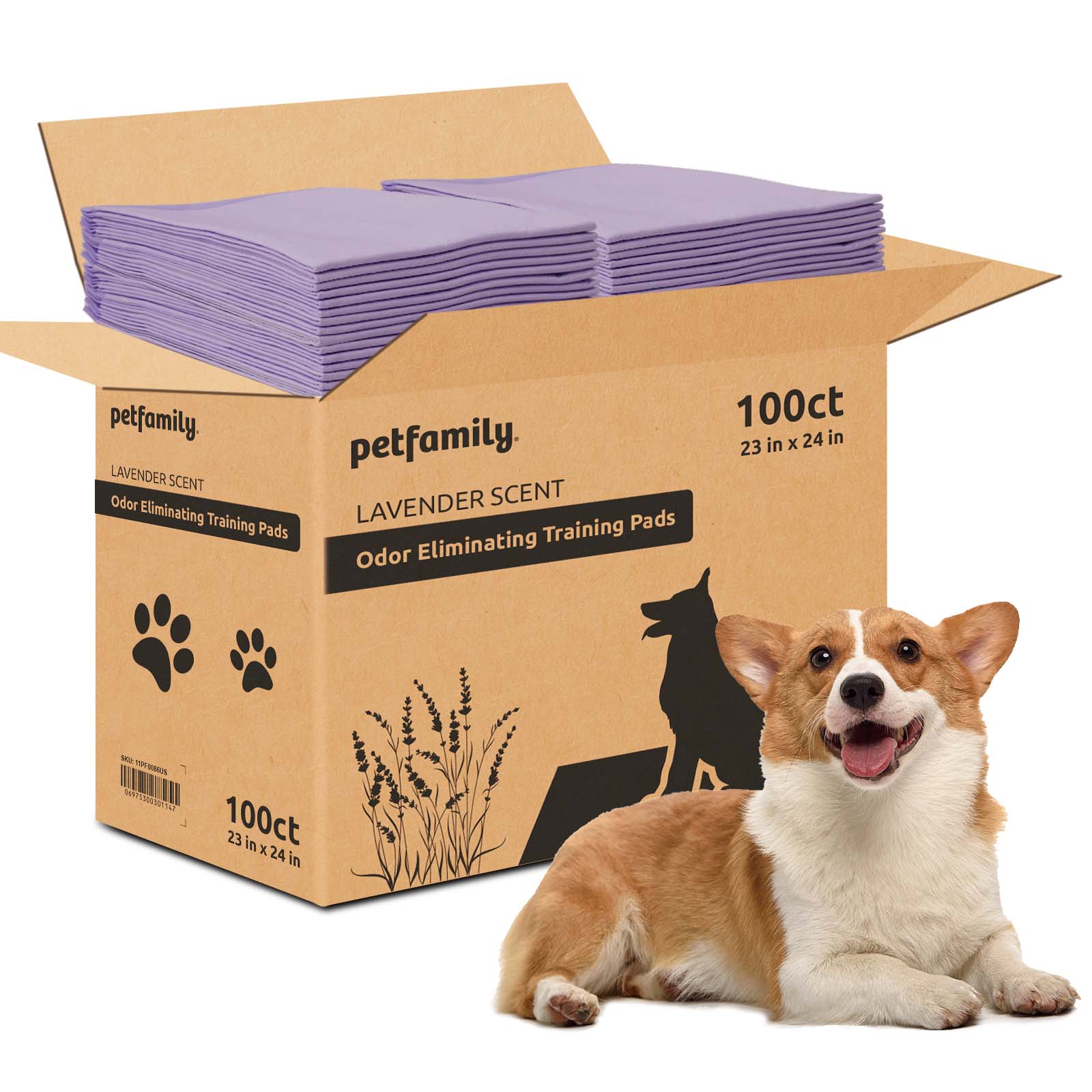 Dog Training Pads 23" x 24", Lavender Scent -  Super Absorbent