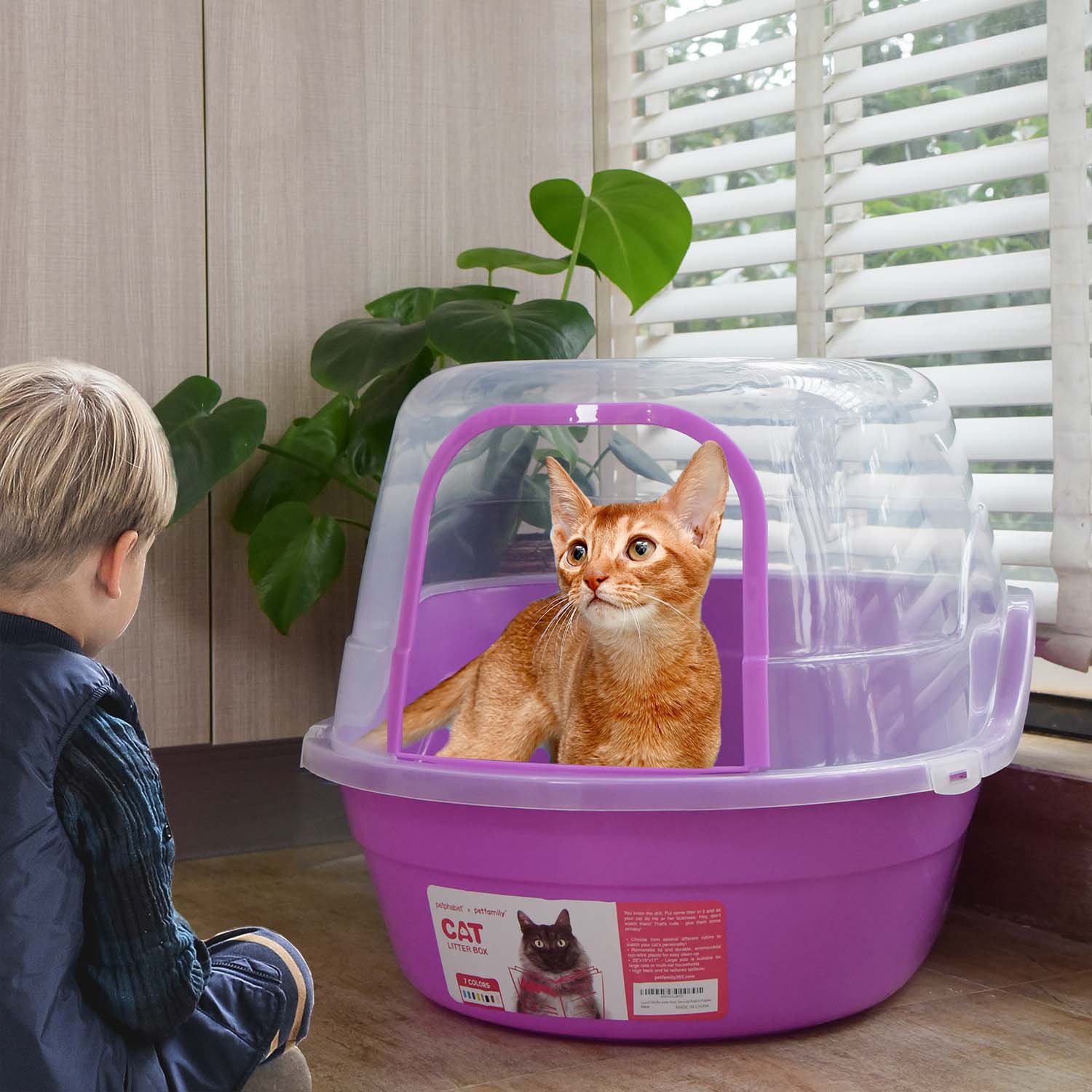 Jumbo Hooded Cat Litter Box - Extra Large for Big Cats and Multi-cat Families