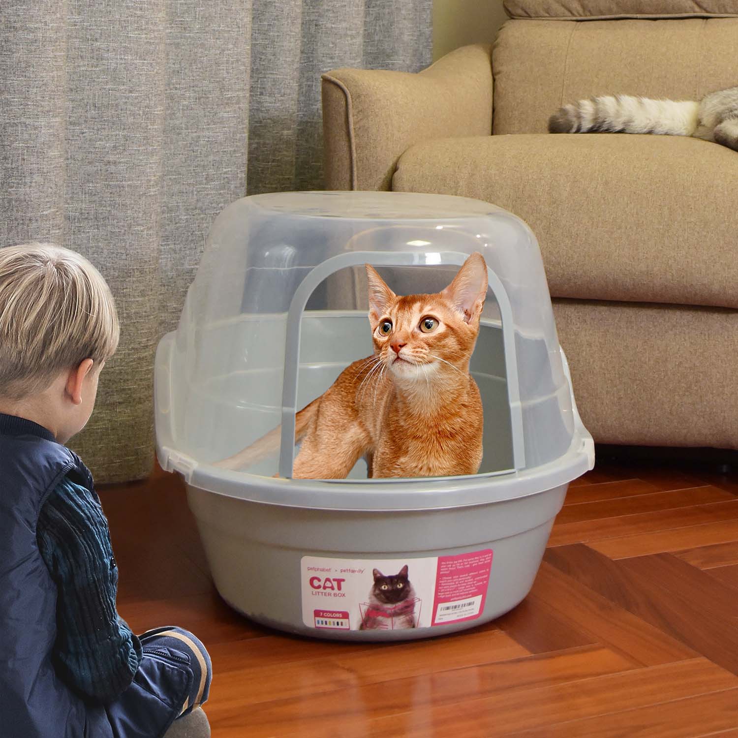 Jumbo Hooded Cat Litter Box - Extra Large for Big Cats and Multi-cat Families