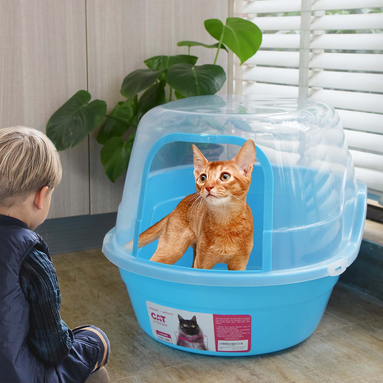 Jumbo Hooded Cat Litter Box - Extra Large for Big Cats and Multi-cat Families