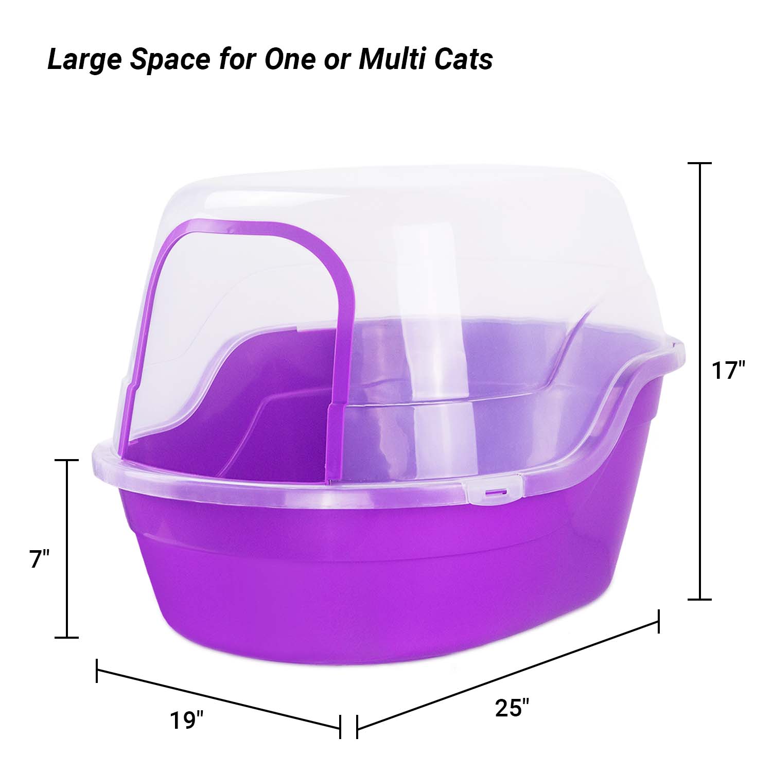 Jumbo Hooded Cat Litter Box - Extra Large for Big Cats and Multi-cat Families