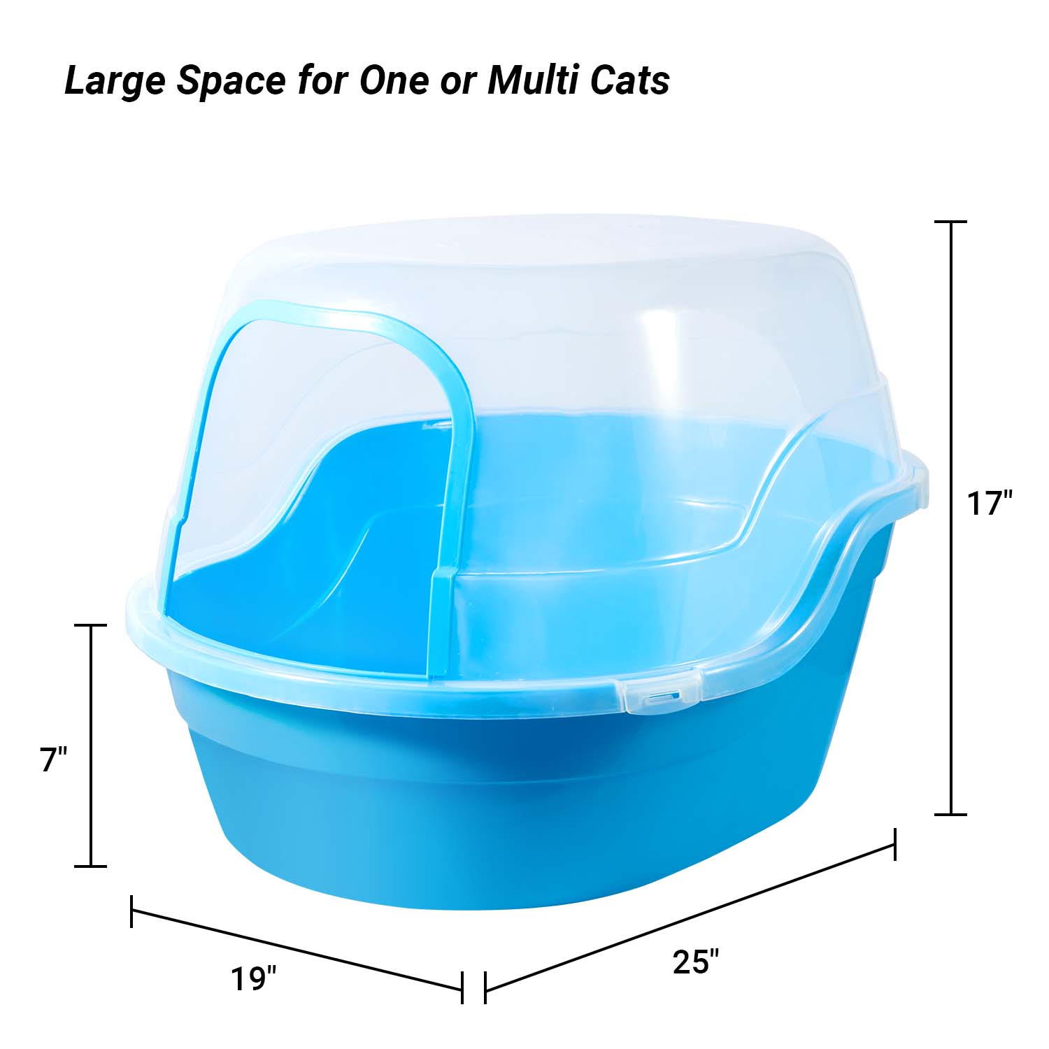 Jumbo Hooded Cat Litter Box - Extra Large for Big Cats and Multi-cat Families