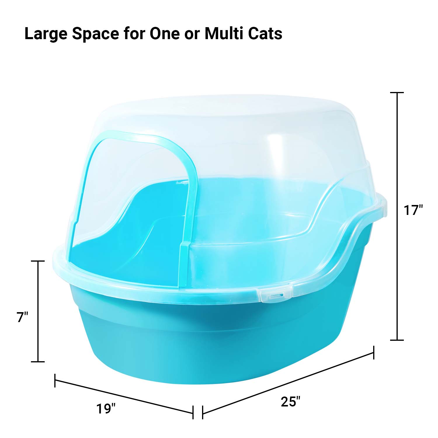 Jumbo Hooded Cat Litter Box - Extra Large for Big Cats and Multi-cat Families