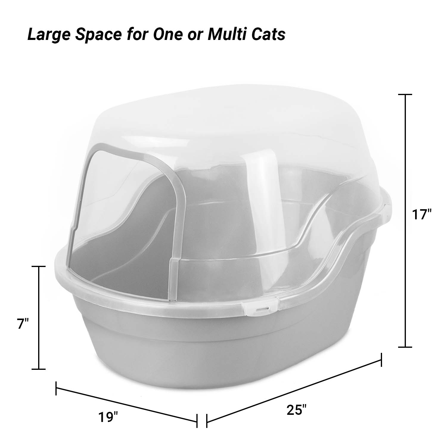 Jumbo Hooded Cat Litter Box - Extra Large for Big Cats and Multi-cat Families