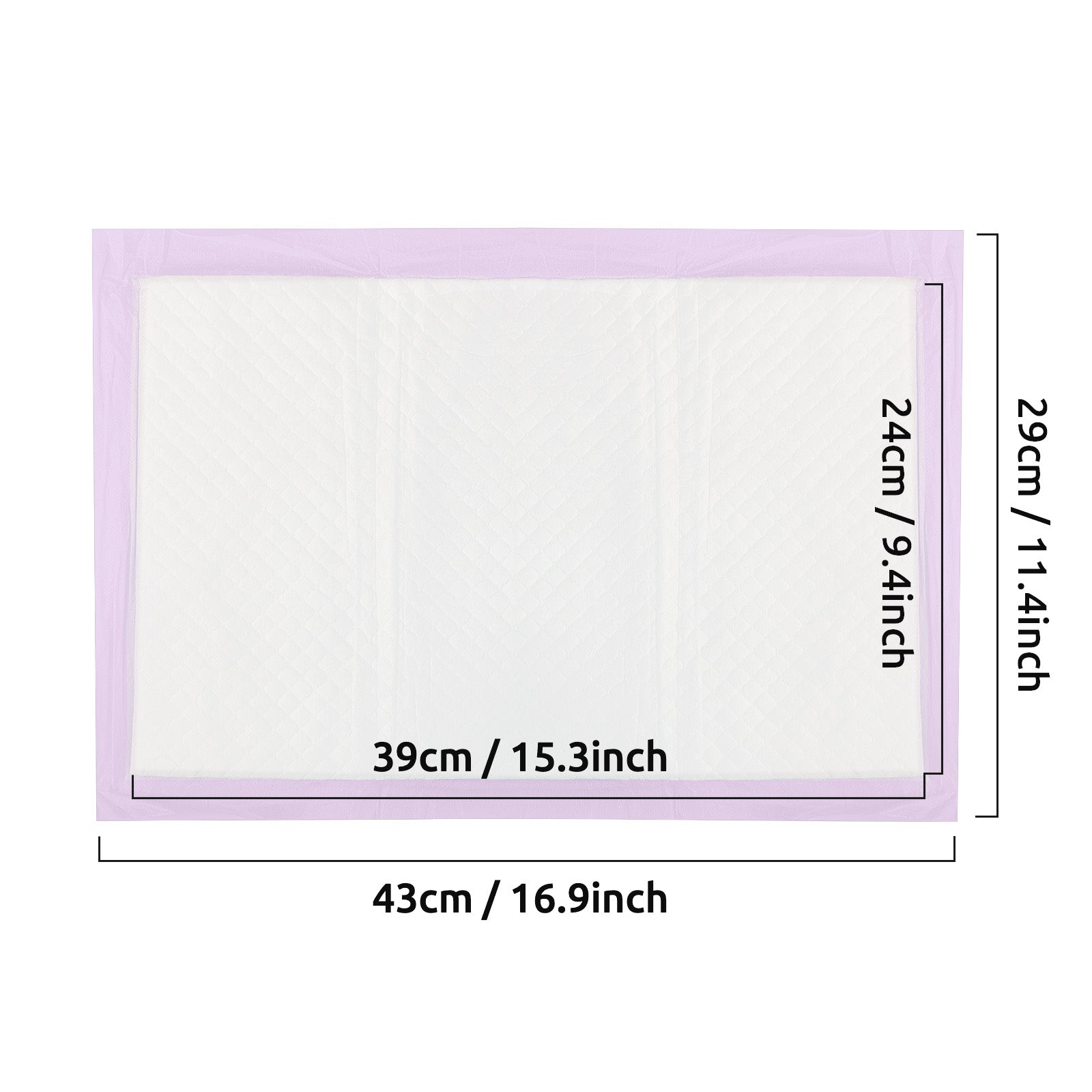 Cat Litter Box Pads 16.9” x 11.4” 40 Pieces, Quick Drying and Ultra Absorbent