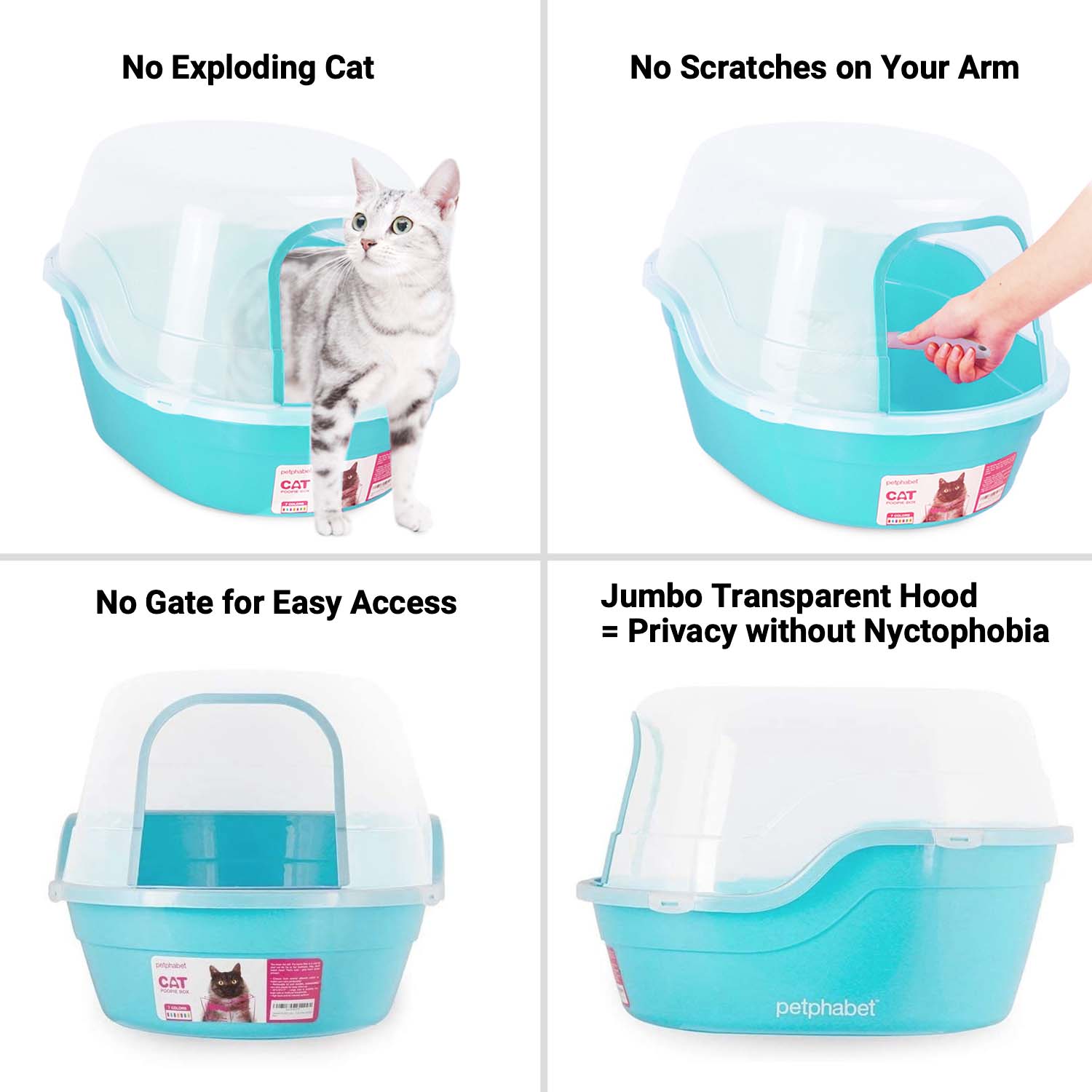 Jumbo Hooded Cat Litter Box - Extra Large for Big Cats and Multi-cat Families