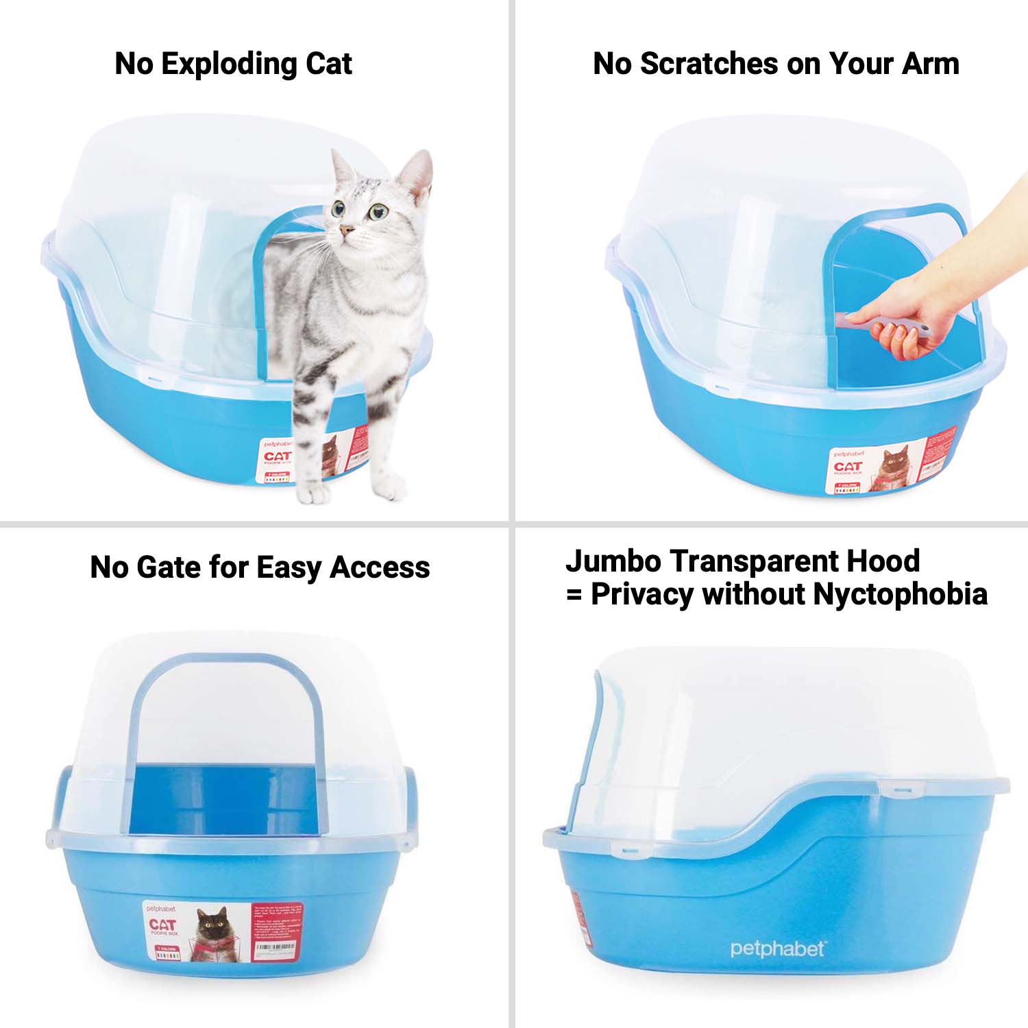 Jumbo Hooded Cat Litter Box - Extra Large for Big Cats and Multi-cat Families