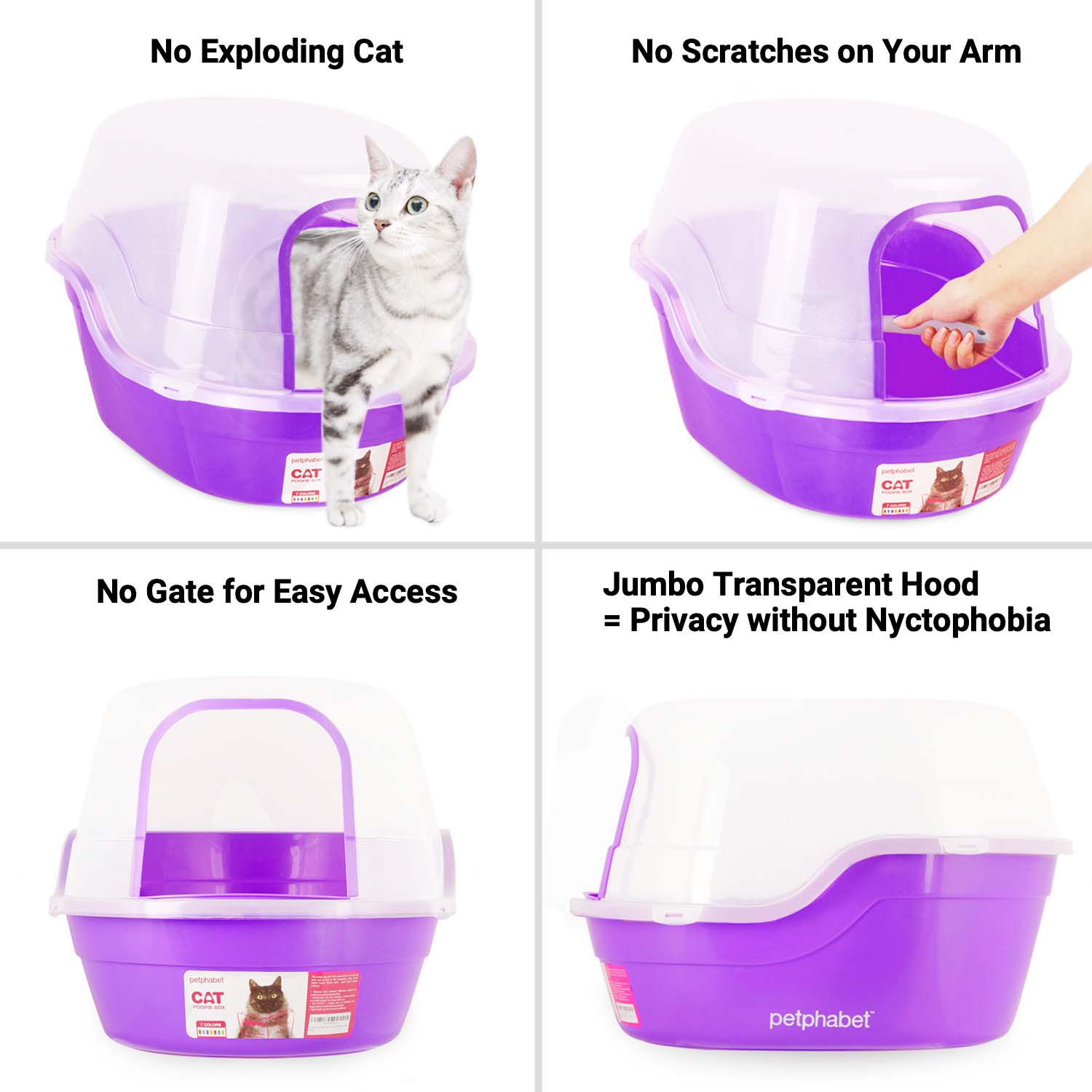 Jumbo Hooded Cat Litter Box - Extra Large for Big Cats and Multi-cat Families