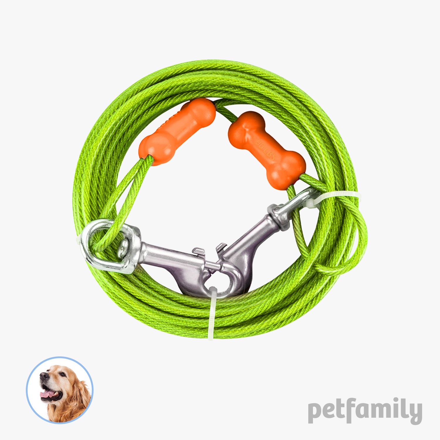 Reflective Vinyl-Covered Tie-Out Cable - Heavy Duty