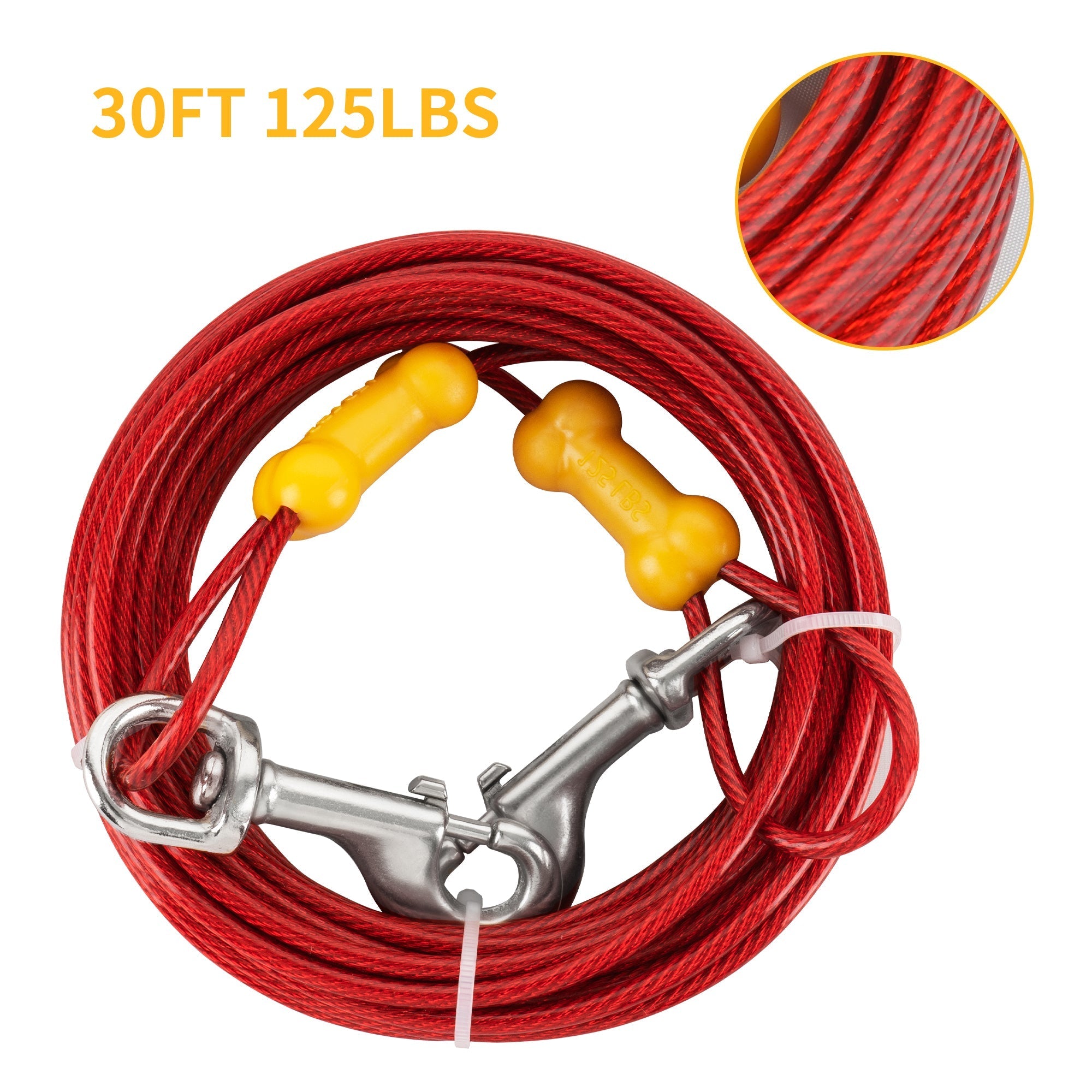 Reflective Vinyl-Covered Tie-Out Cable - Heavy Duty