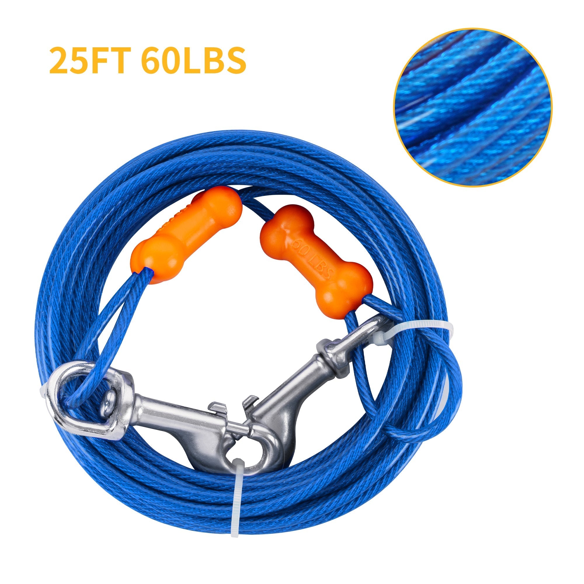 Reflective Vinyl-Covered Tie-Out Cable - Heavy Duty