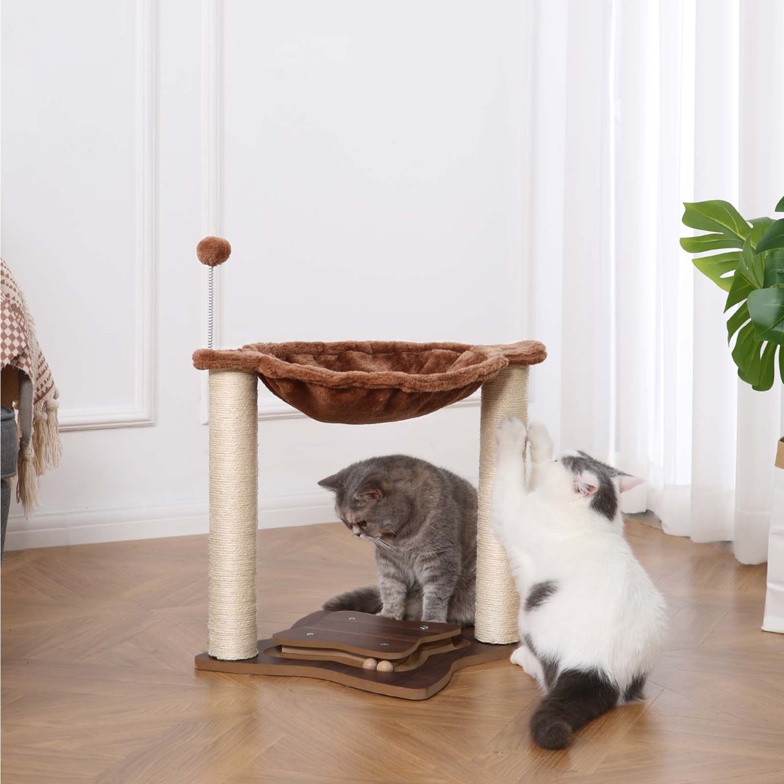 2-in-1 Cat Scratching Post with Hammock