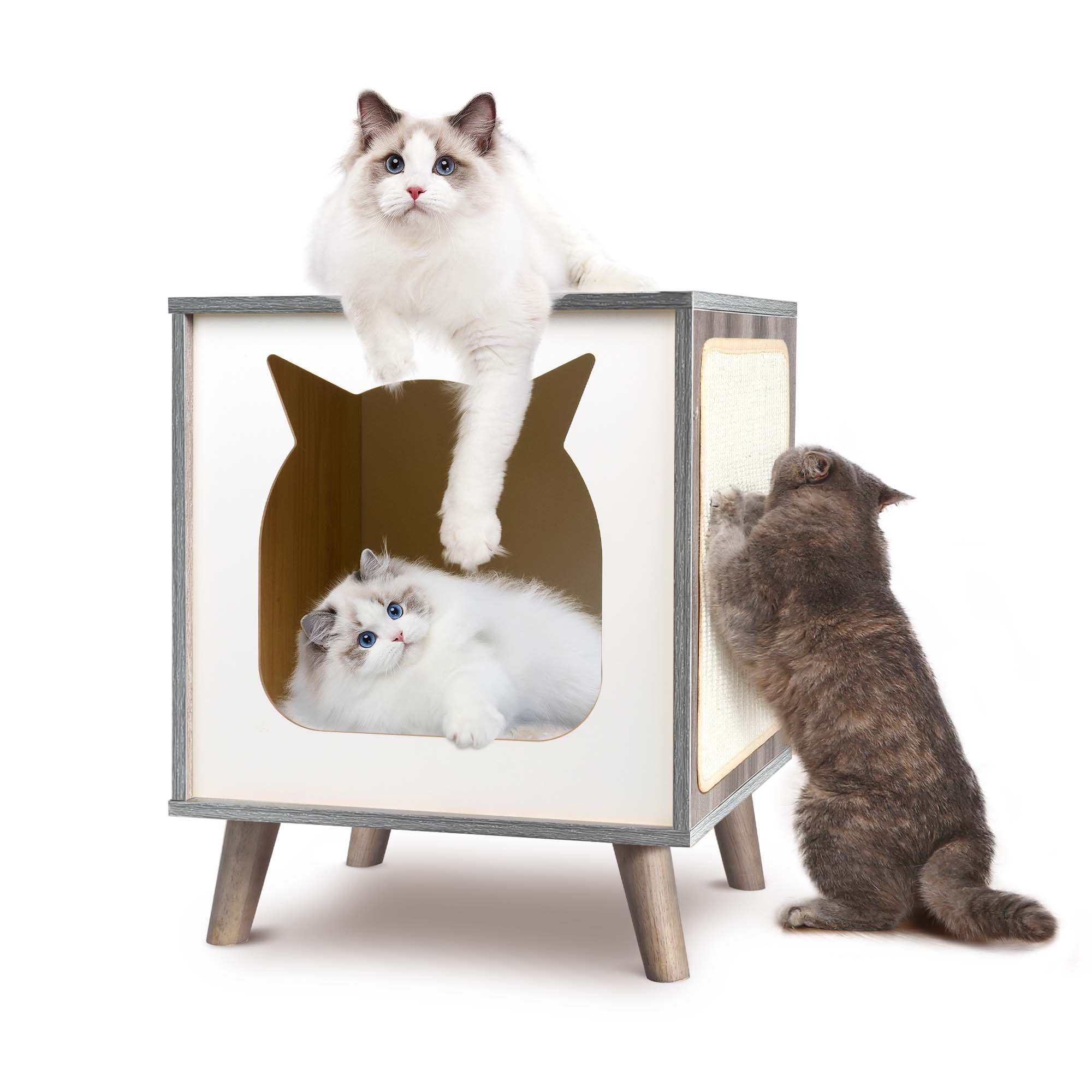 Modern Cat House with Nightstand Function