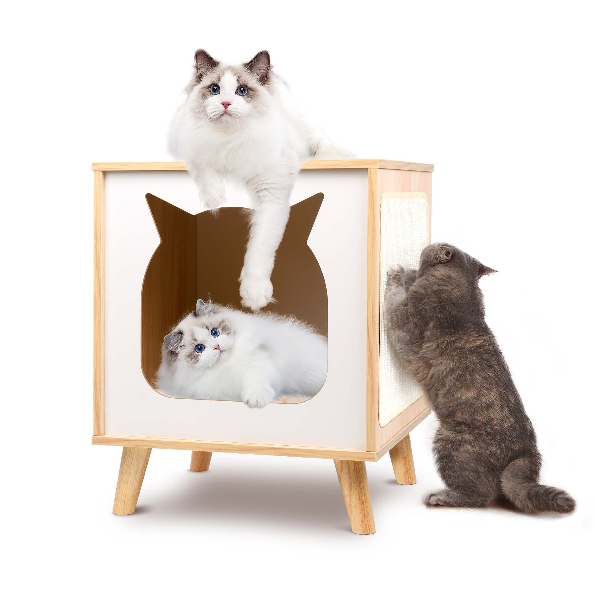 Modern Cat House with Nightstand Function