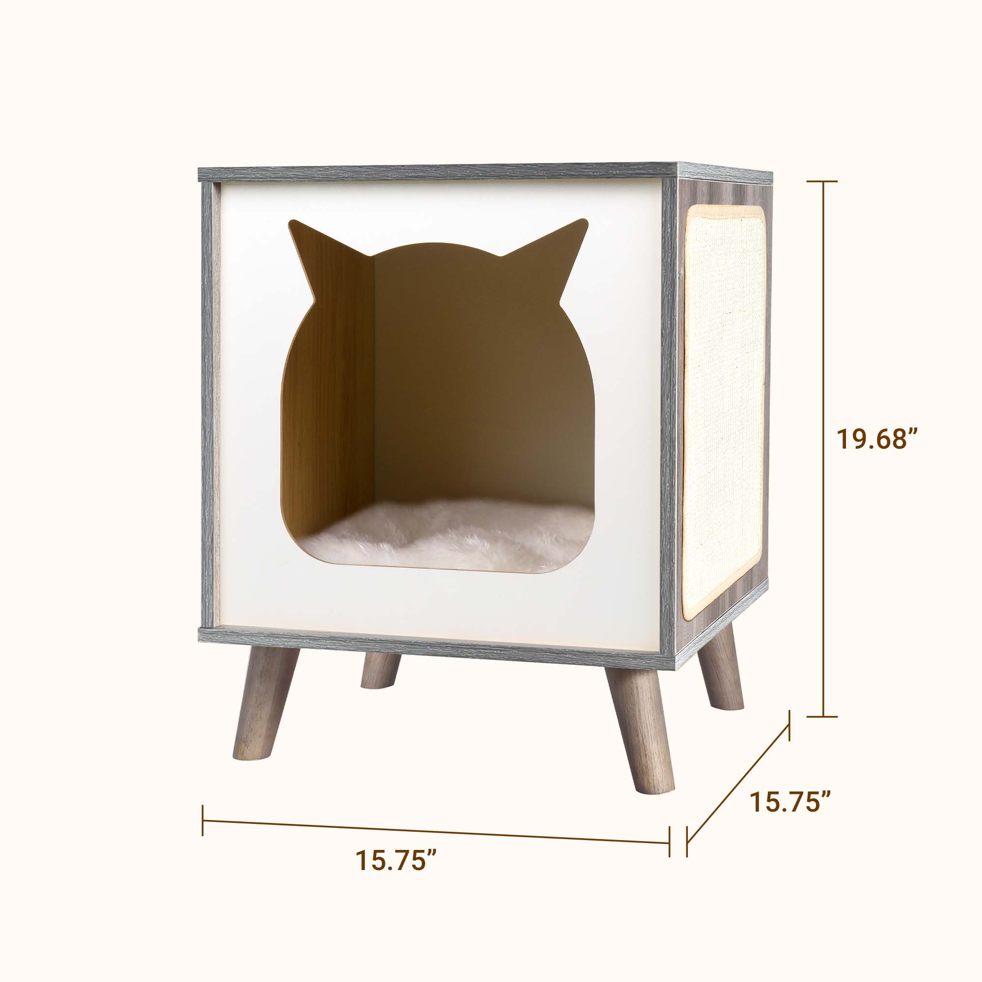 Modern Cat House with Nightstand Function