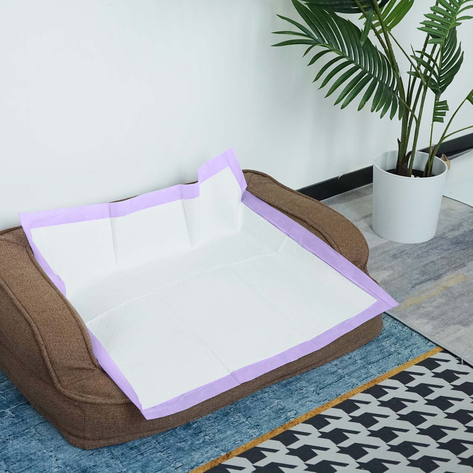 犬用トレーニングパッド 24インチ x 24インチ 50枚入り ラベンダーの香り - 速乾性、超吸収性