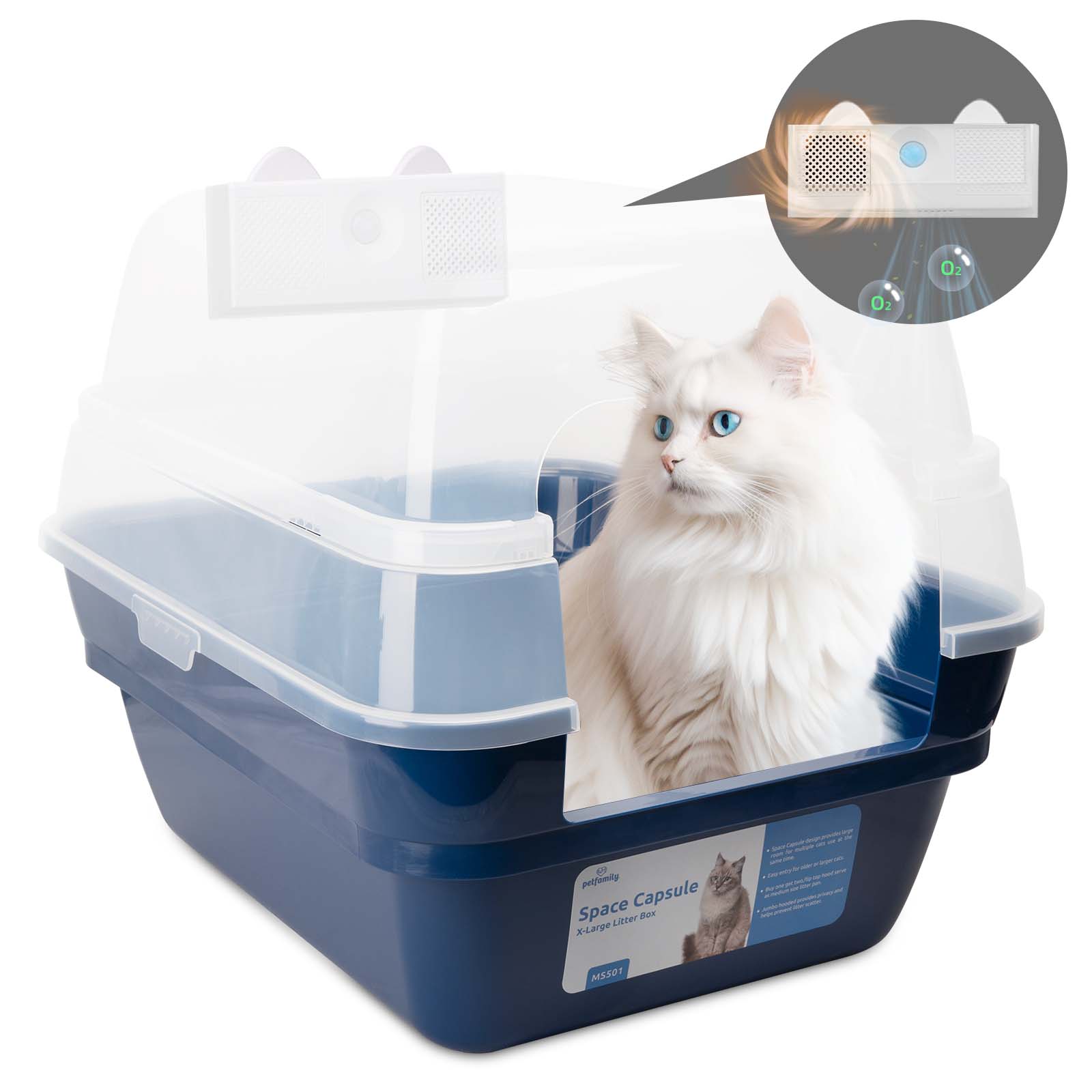 Deodorizing Cat Litter Box -  Breathe in the purity of fresh air 24/7