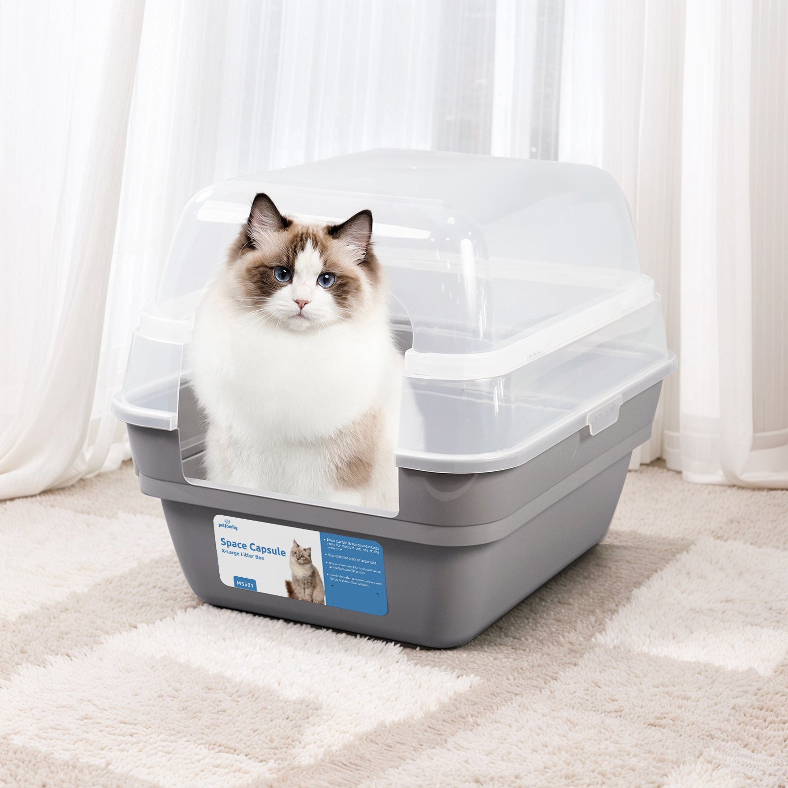 Space Capsule Cat Litter Box