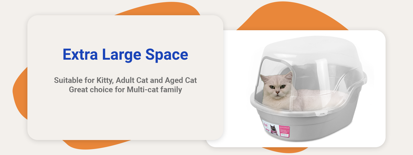Extra large hooded clearance cat litter box