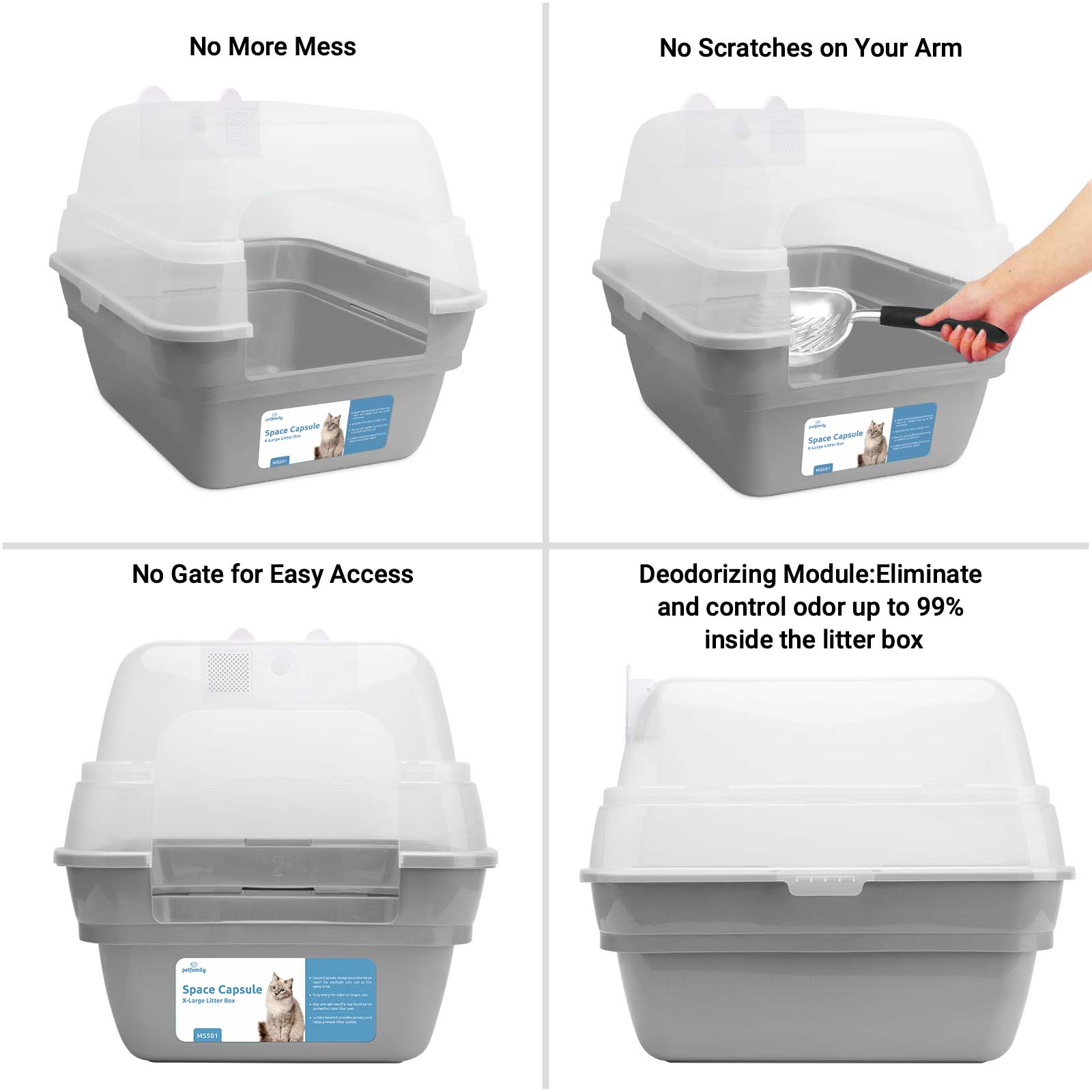 Deodorizing Cat Litter Box -  Breathe in the purity of fresh air 24/7