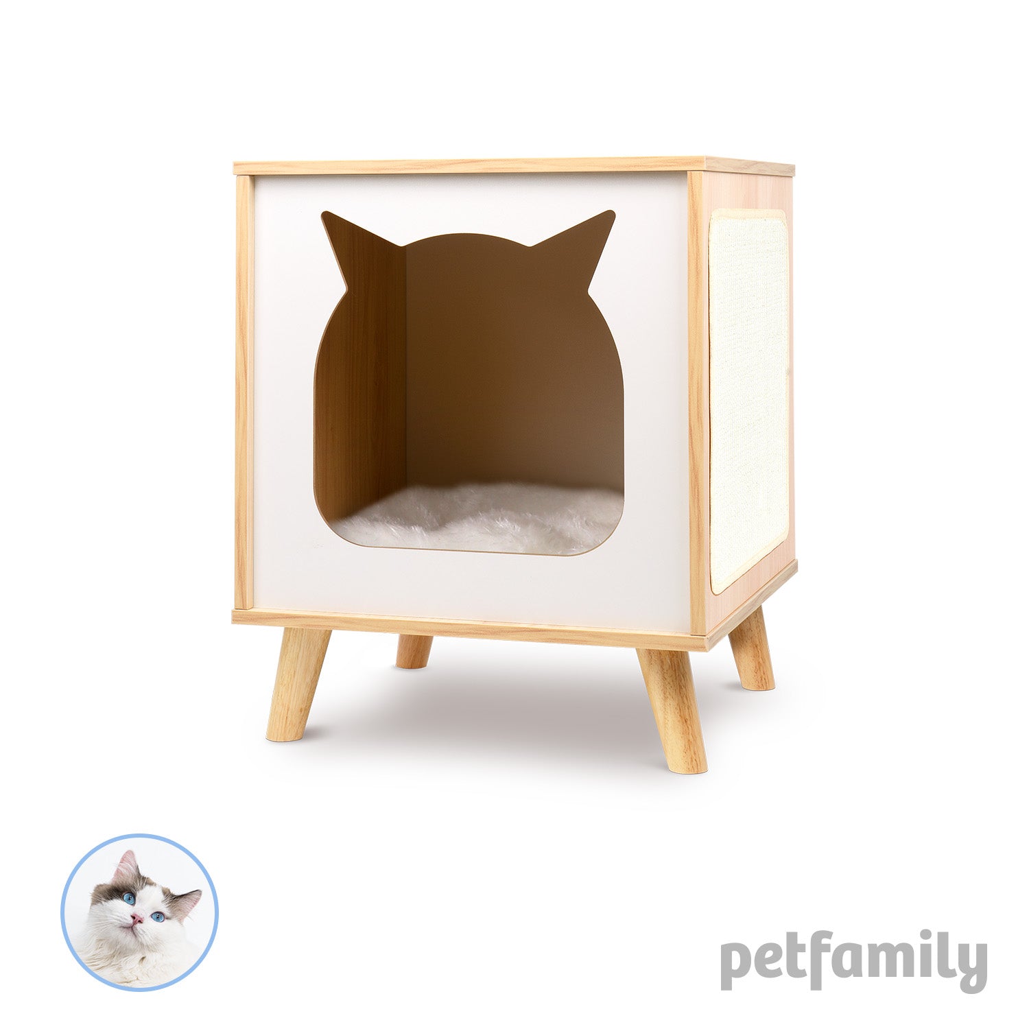 Modern Cat House with Nightstand Function