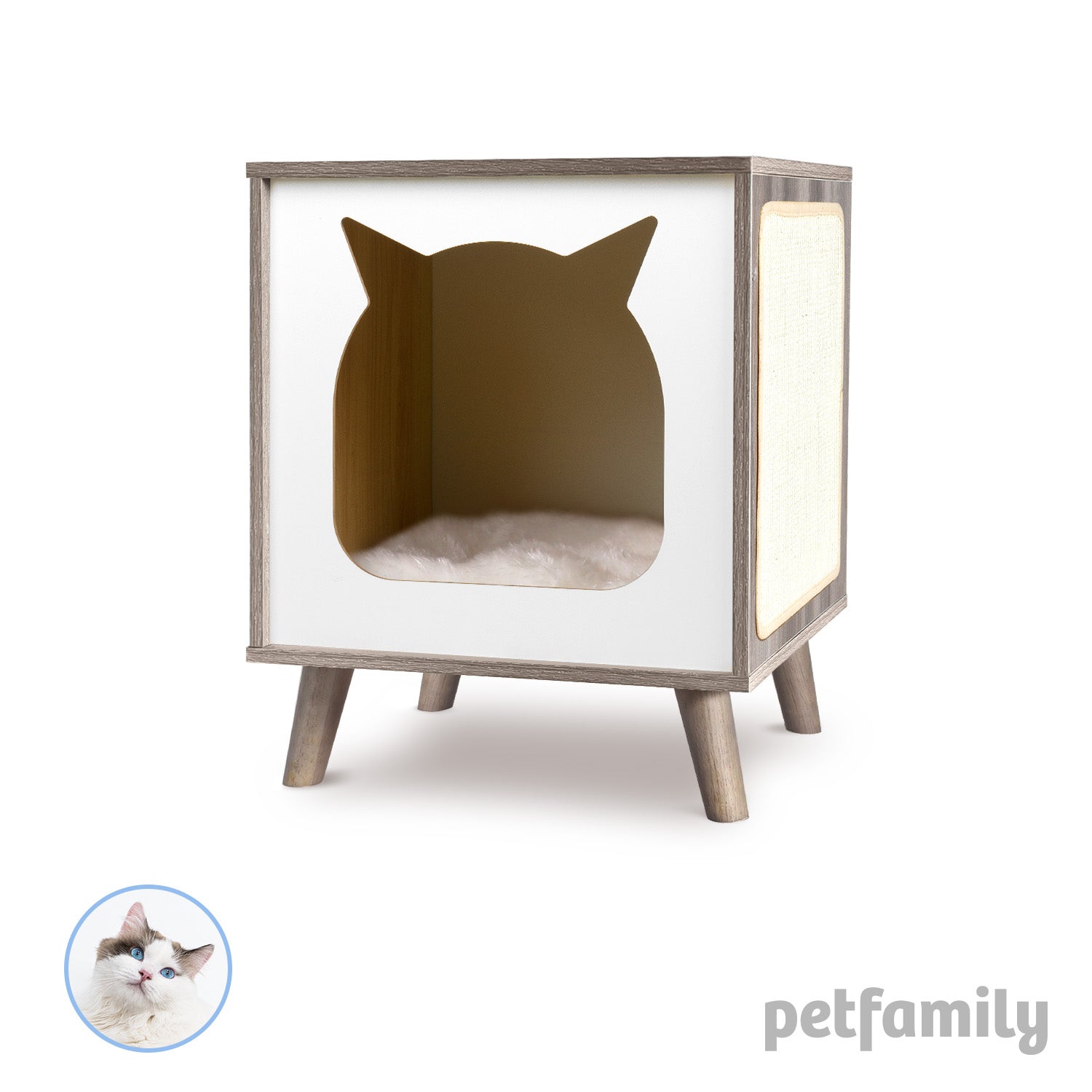 Modern Cat House with Nightstand Function