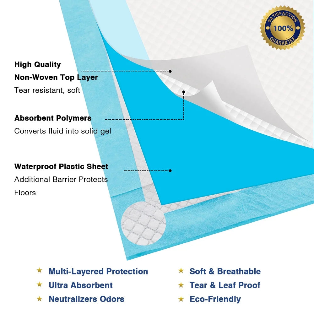 Carbon Dog Training Pads 22" x 23" 100 Pieces - Quick Drying and Ultra Absorbent