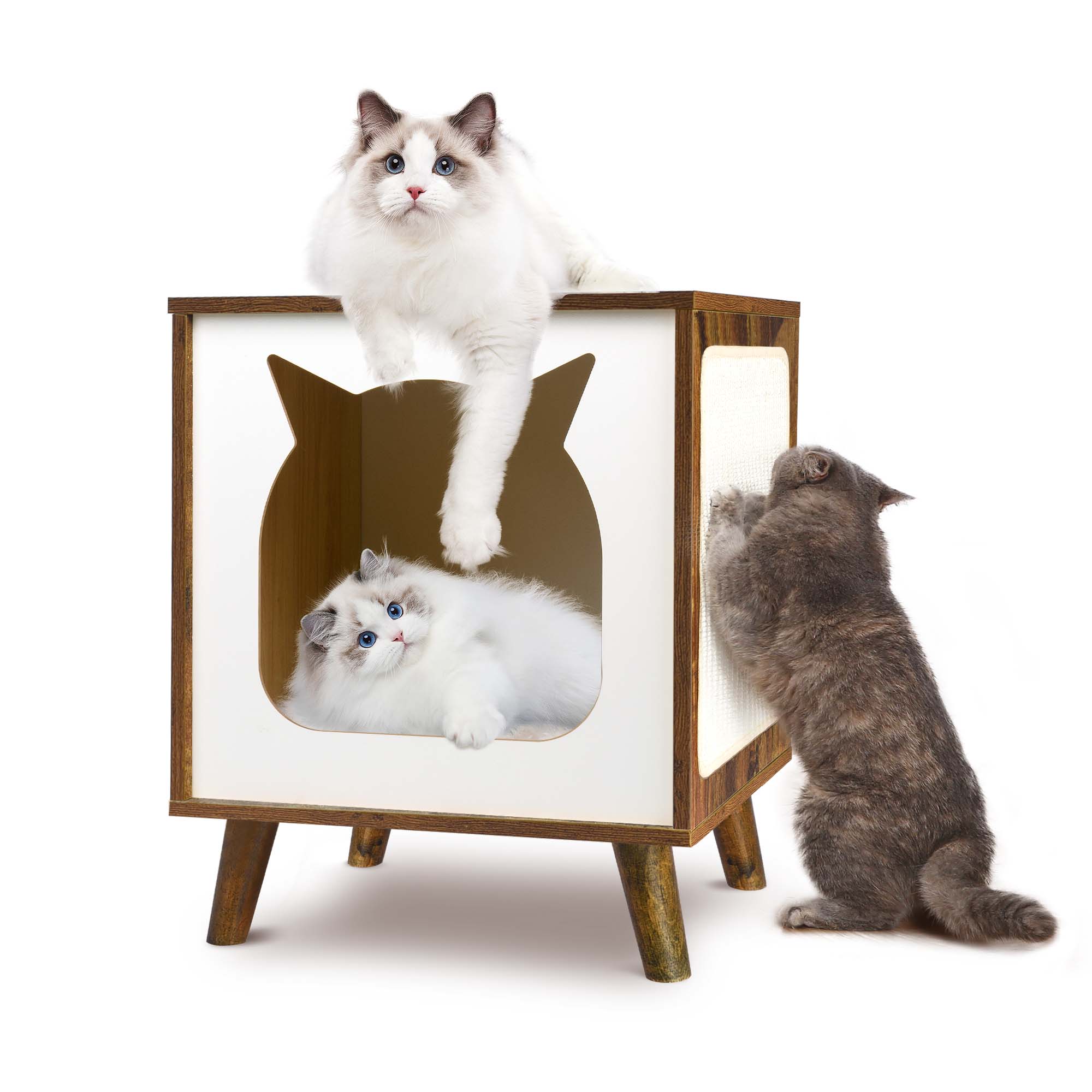 Modern Cat House with Nightstand Function